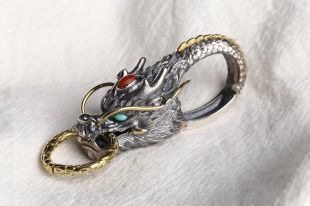 Sterling Silver Dragon head Key chain