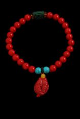 Colored Coral bracelet w jade