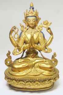 four arms Kuan Yin  (gilt gold)