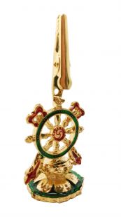 Dharma Wheel gold plated incense clip