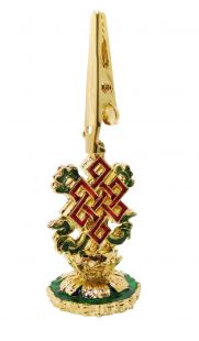 Auspicious Knot gold plated incense clip