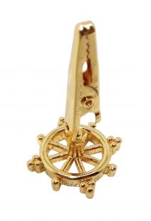 Dharma wheel gold plated incense clip (S)