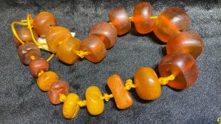 Old beeswax Buddhist beads