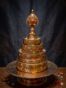 Mandala with base, copper(Without crushed gemstones.)
